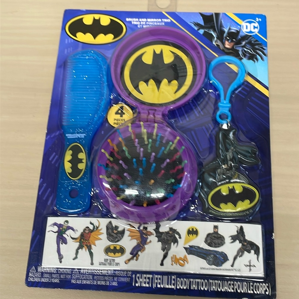 Batman Tattoo Comb Hairbrush Set Kids Summer Holiday Birthday Gift New Christmas